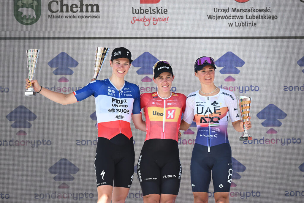 Podium 2. etapu Tour de Pologne Women 2025